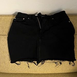Zara black denim mini skirt